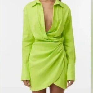 chartreuse mini dress